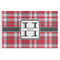 Red & Gray Plaid Disposable Paper Placemat - Front View