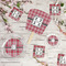 Red & Gray Plaid Party Supplies Combination Image - All items - Plates, Coasters, Fans