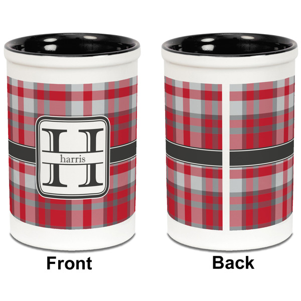 Red & Gray Plaid Pencil Holder - Black - approval