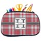Red & Gray Plaid Neoprene Pencil Case - Medium w/ Name and Initial