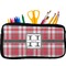Red & Gray Plaid Pencil / School Supplies Bags - Small