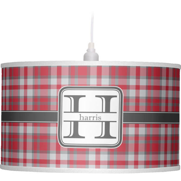 Red & Gray Plaid Pendant Lamp Shade