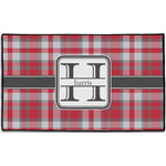 Red & Gray Plaid Door Mat - 60"x36" (Personalized)