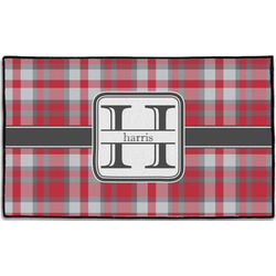 Red & Gray Plaid Door Mat - 60"x36" (Personalized)
