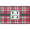 Red & Gray Plaid Door Mat - 60"x36" (Personalized)