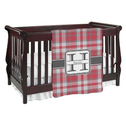 Red & Gray Plaid Baby Blanket (Personalized)