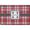 Red & Gray Plaid Door Mat - 36"x24" (Personalized)