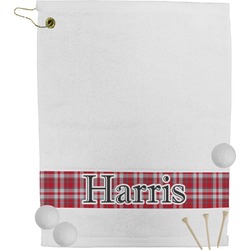 Red & Gray Plaid Golf Bag Towel (Personalized)
