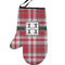 Red & Gray Plaid Personalized Oven Mitt - Left
