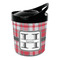 Red & Gray Plaid Personalized Plastic Ice Bucket
