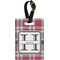 Red & Gray Plaid Personalized Rectangular Luggage Tag