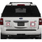 Red & Gray Plaid Personalized Square Car Magnets on Ford Explorer