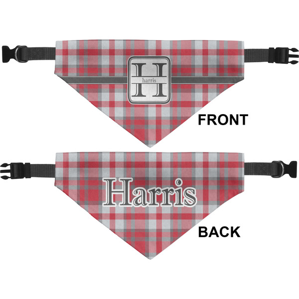Red & Gray Plaid Pet Bandana Approval