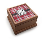Red & Gray Plaid Pet Urn w/ Name and Initial
