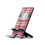 Red & Gray Plaid Cell Phone Stand (Large) (Personalized)