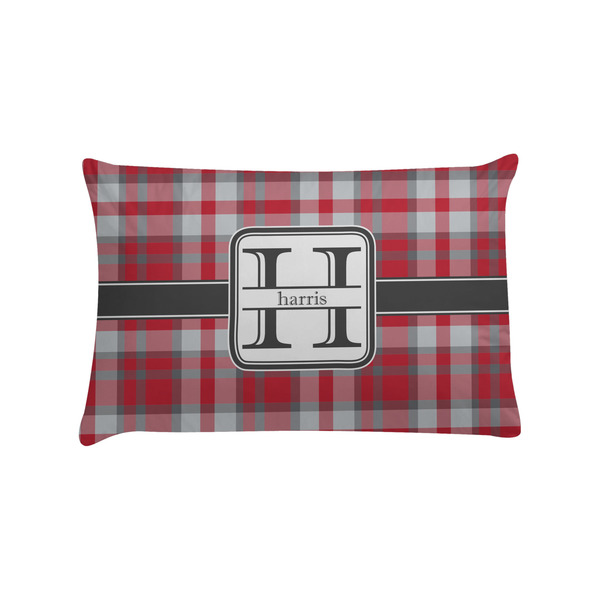 Custom Red & Gray Plaid Pillow Case - Standard (Personalized)