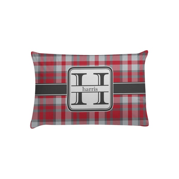Custom Red & Gray Plaid Pillow Case - Toddler (Personalized)