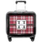 Red & Gray Plaid Pilot Bag Luggage with Wheels