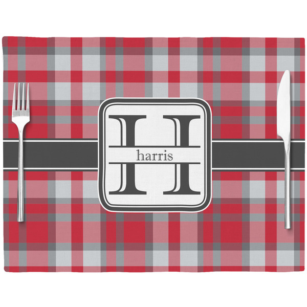 Red & Gray Plaid Placemat with Props
