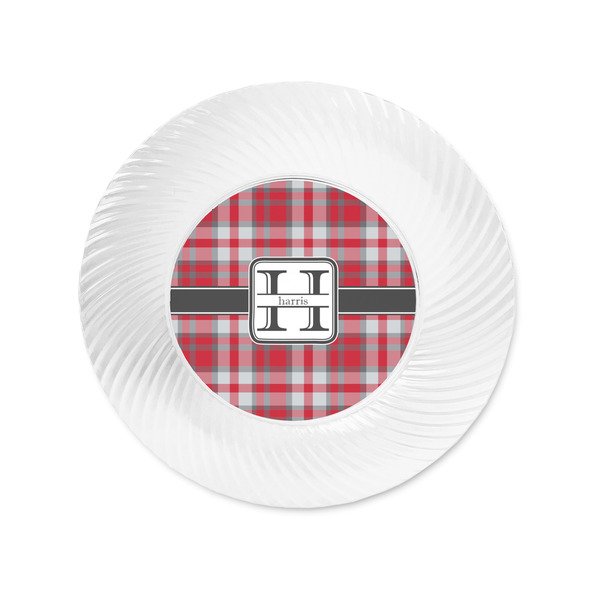 Red & Gray Plaid Plastic Party Appetizer & Dessert Plates - Approval