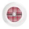 Red & Gray Plaid Plastic Party Dinner Plates - Approval