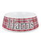 Red & Gray Plaid Plastic Dog Bowl - Medium (Personalized)