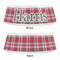 Red & Gray Plaid Plastic Pet Bowls - Small - APPROVAL