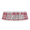 Red & Gray Plaid Plastic Pet Bowls - Small - FRONT