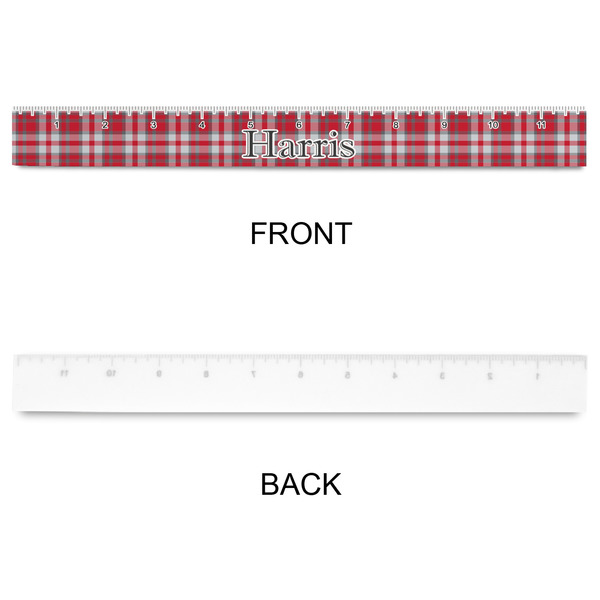 Red & Gray Plaid Plastic Ruler - 12" - APPROVAL