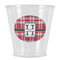 Red & Gray Plaid Plastic Shot Glass (Personalized)