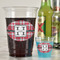 Red & Gray Plaid Plastic Shot Glasses - In Context