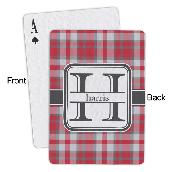 Red & Gray Plaid Playing Cards - Approval