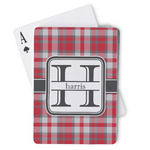 Red & Gray Plaid Playing Cards (Personalized)