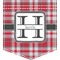 Red & Gray Plaid Iron On Faux Pocket (Personalized)