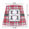 Red & Gray Plaid Poly Film Empire Lampshade - Dimensions