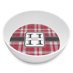 Red & Gray Plaid Melamine Bowl - 8 oz (Personalized)