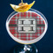 Red & Gray Plaid Printed Drink Topper - XLarge - In Context