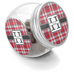Red & Gray Plaid Puppy Treat Jar (Personalized)