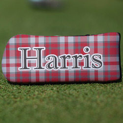 Red & Gray Plaid Blade Putter Cover (Personalized)