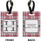 Red & Gray Plaid Rectangle Luggage Tag (Front + Back)