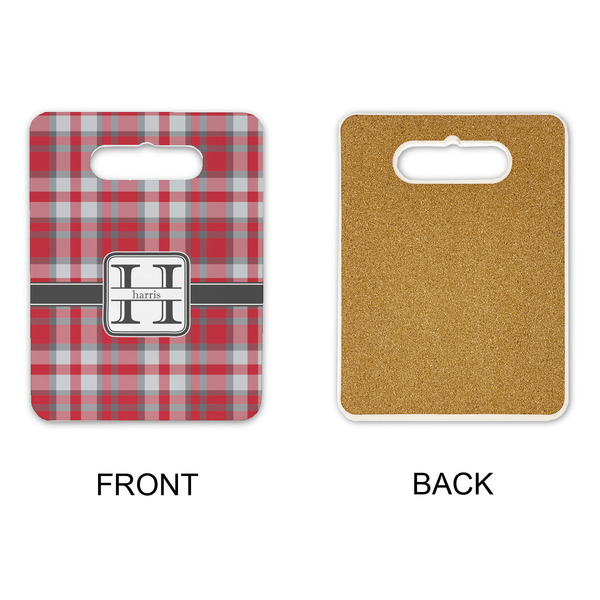 Red & Gray Plaid Rectangle Trivet with Handle - APPROVAL