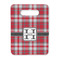 Red & Gray Plaid Rectangle Trivet with Handle - FRONT