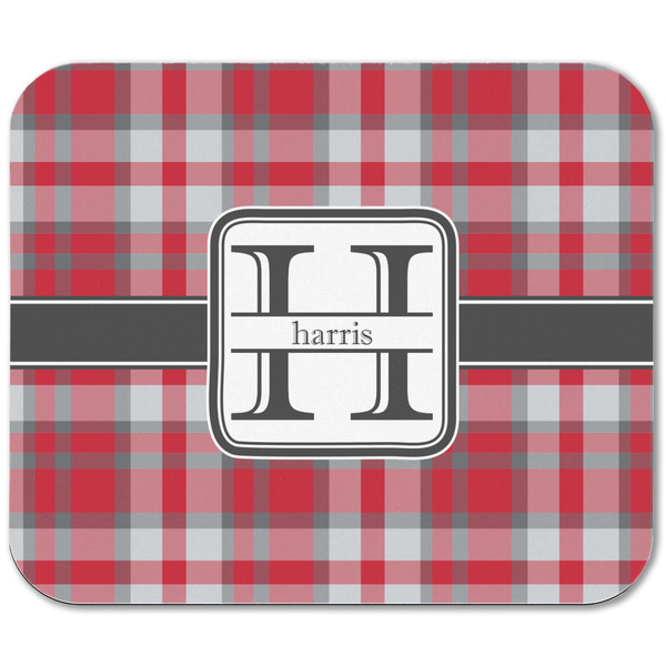 Red & Gray Plaid Rectangular Mouse Pad - APPROVAL
