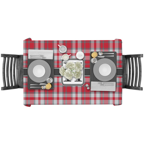 Red & Gray Plaid Rectangular Tablecloths - LIFESTYLE