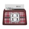 Red & Gray Plaid Red Mahogany Business Card Holder - Straight