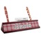 Red & Gray Plaid Red Mahogany Nameplate with Business Card Holder (Personalized)