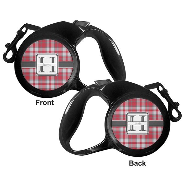 Red & Gray Plaid Retractable Dog Leash - Medium Large - Apvl