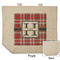 Red & Gray Plaid Reusable Cotton Grocery Bag - Front & Back View