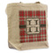 Red & Gray Plaid Reusable Cotton Grocery Bag - Front View