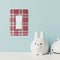Red & Gray Plaid Rocker Light Switch Covers - Single - IN CONTEXT